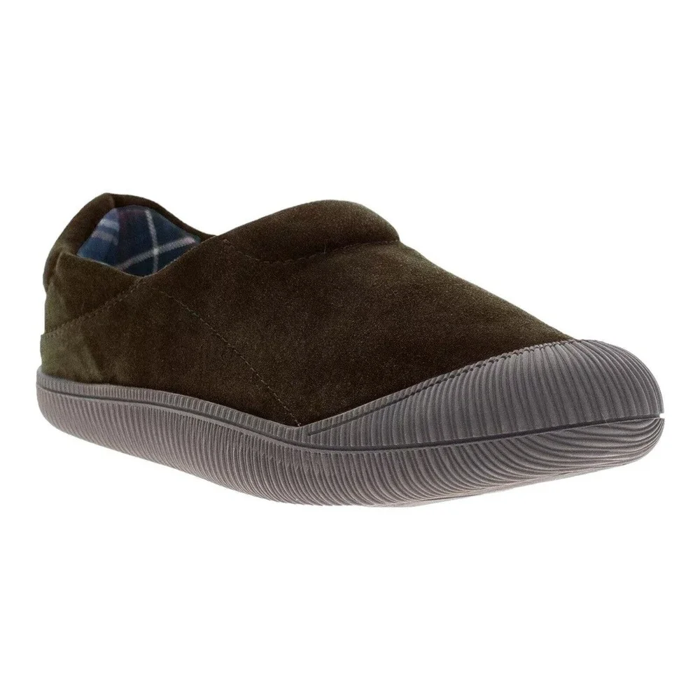 Staheekum Mens Size 11 Olive Green Suede Slip‎ On Shoes Plaid Lined Loafers